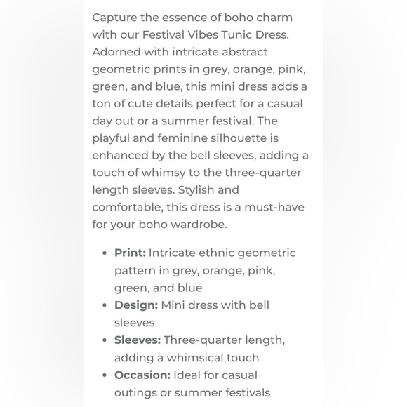 NEW Festival Vibes Tunic Dress - Picture 8 of 8